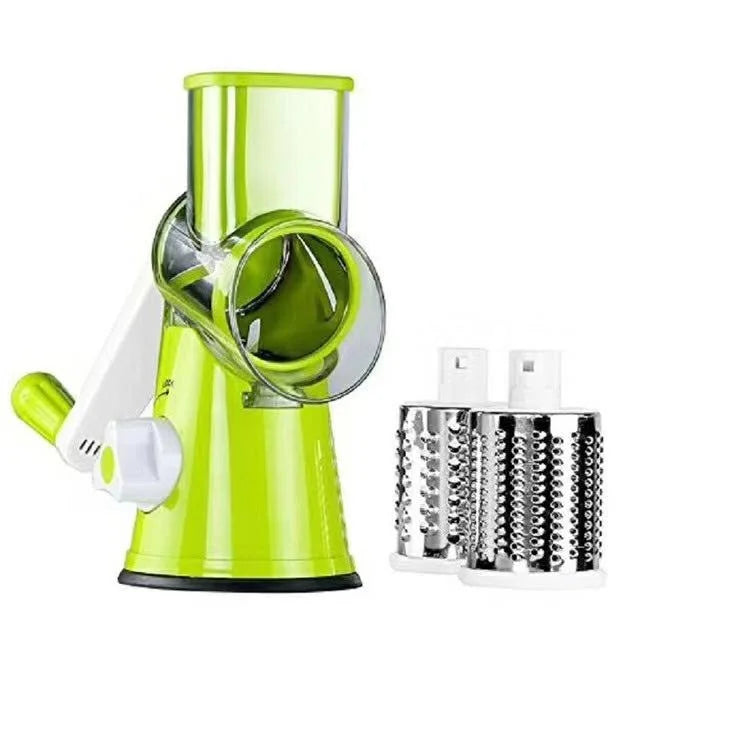 3-In-1 Manual Rotation Vegetable Fruit Slicer & Round Cutter - Bforbazaar