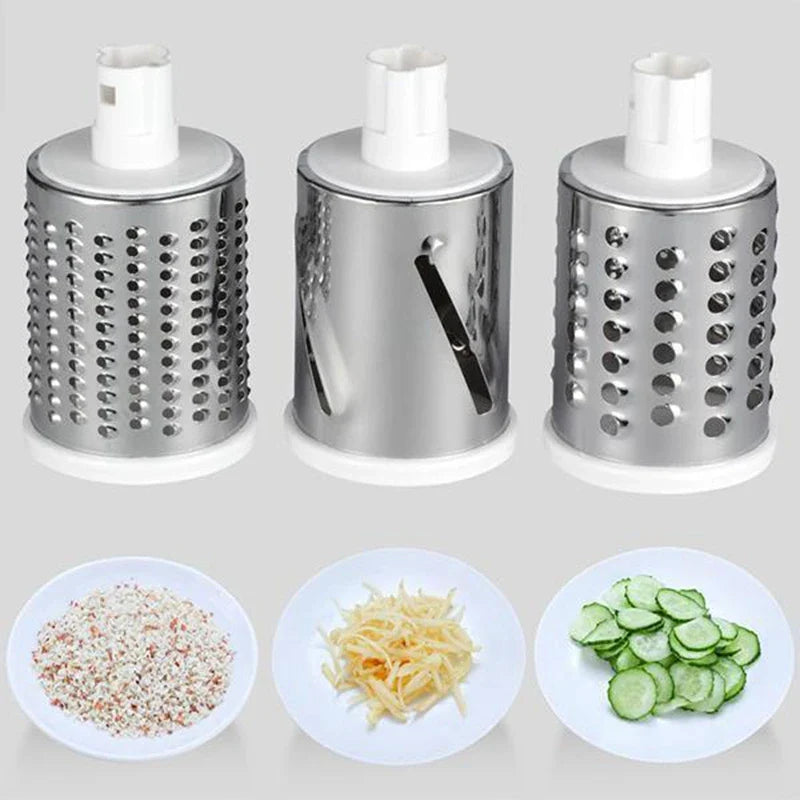 3-In-1 Manual Rotation Vegetable Fruit Slicer & Round Cutter - Bforbazaar