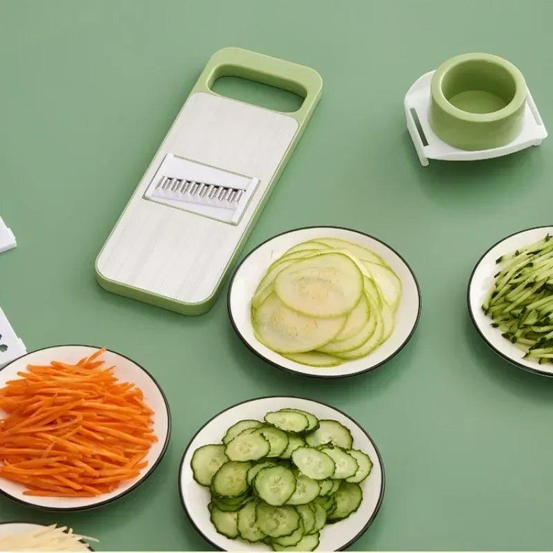 5 In 1 Stainless Steel Multifunctional Safe Vegetable Slicer & - Bforbazaar