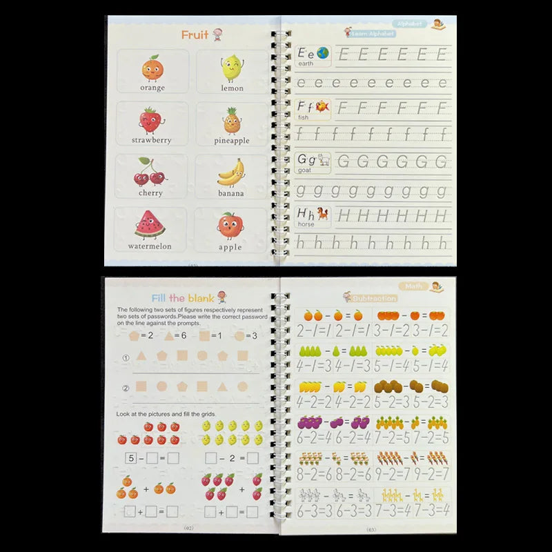 Magic Practice Writing Book With Pen For Kids Learning - Bforbazaar