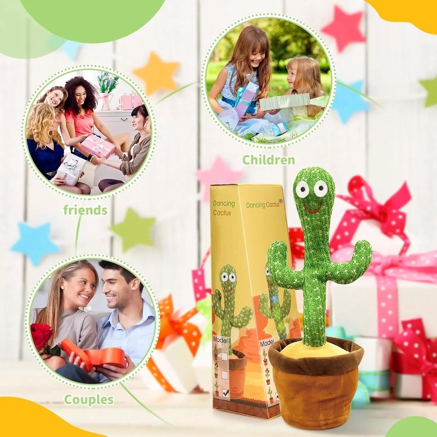 Intelligent Kawaii Cactus Interactive Learning And Musical Toy For Kids - Bforbazaar