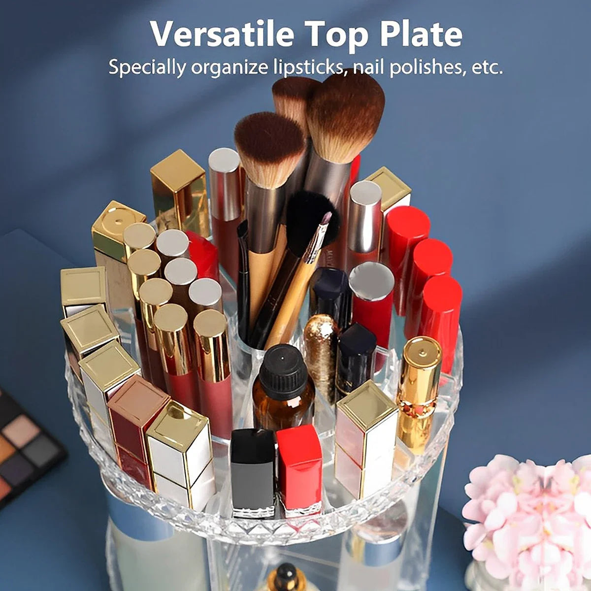 360 Degree Rotation Multi-Functional Cosmetic Organizer Transparent Box - Bforbazaar