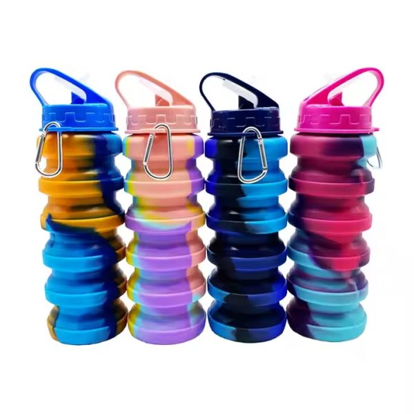 Silicone Collapsible Water Bottle – BPA-Free, Leakproof – For Gym, Travel, School & Girls