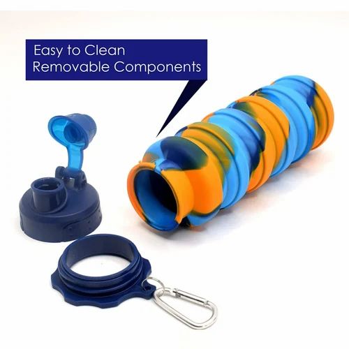 Silicone Collapsible Water Bottle – BPA-Free, Leakproof – For Gym, Travel, School & Girls