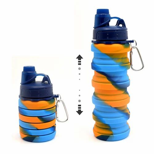 Silicone Collapsible Water Bottle – BPA-Free, Leakproof – For Gym, Travel, School & Girls