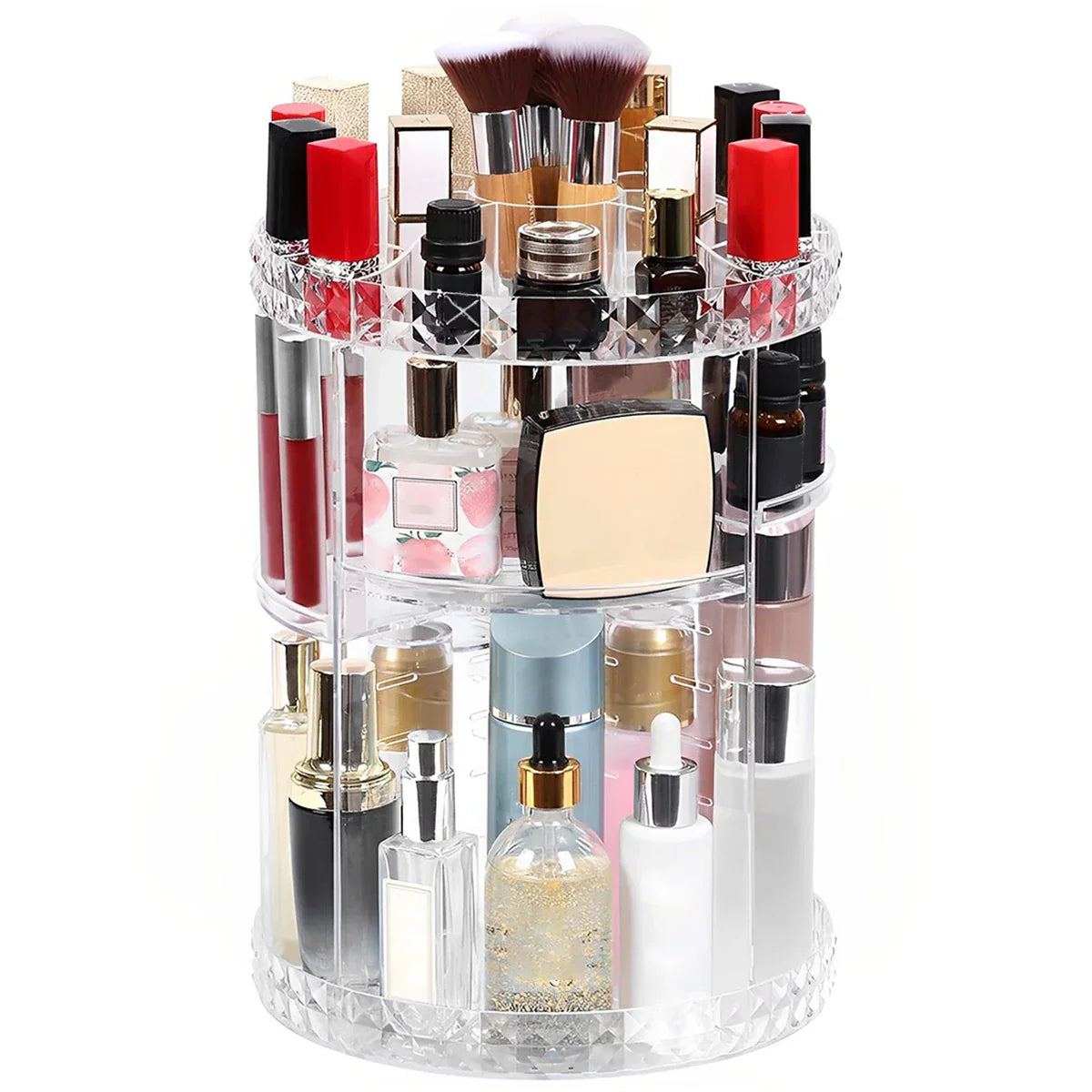 360 Degree Rotation Multi-Functional Cosmetic Organizer Transparent Box - Bforbazaar