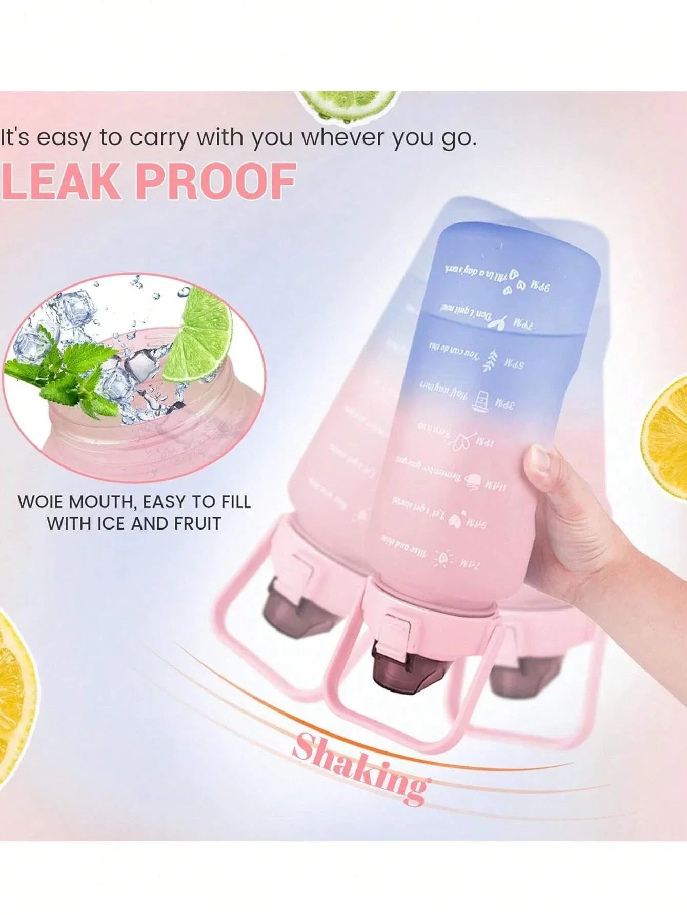 3Pcs Portable, Leak Proof, Gradient Water Bottles Set - Bforbazaar