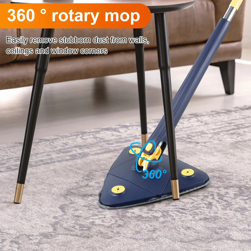 360° Rotatable Self-Wringing Telescopic Triangle Mop - Bforbazaar
