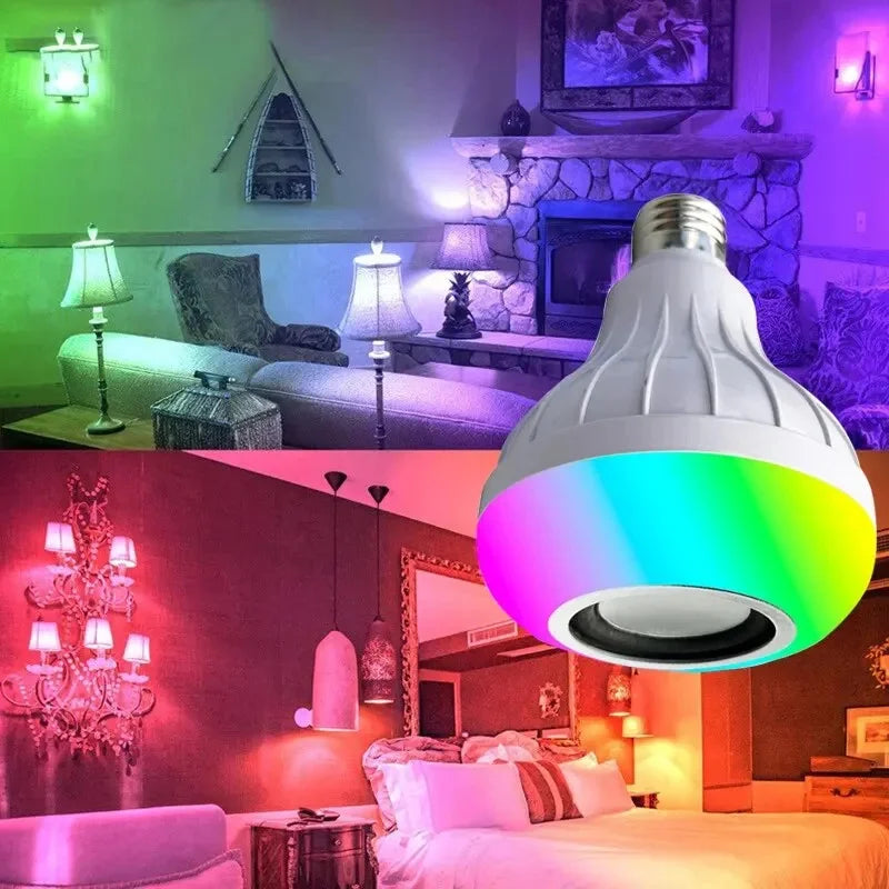 LED Stage Lighting E27 RGB Bluetooth Music Bulb with Remote Control - Bforbazaar