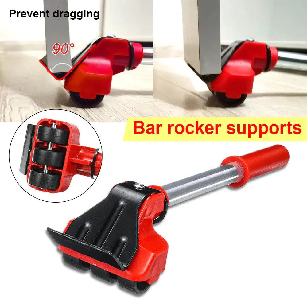 Heavy Duty Furniture Lifter with Wheel Bar - 5Pcs/Set - Bforbazaar