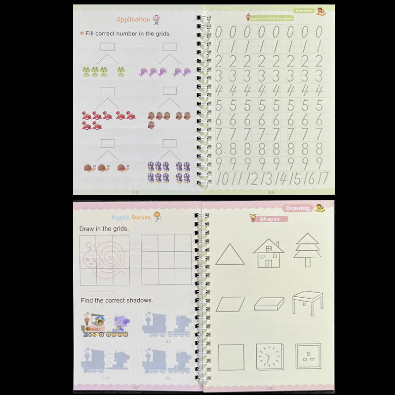 Magic Practice Writing Book With Pen For Kids Learning - Bforbazaar