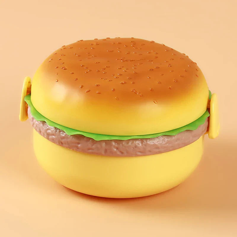Burger Shape Round Lunch Box For Kids - Bforbazaar