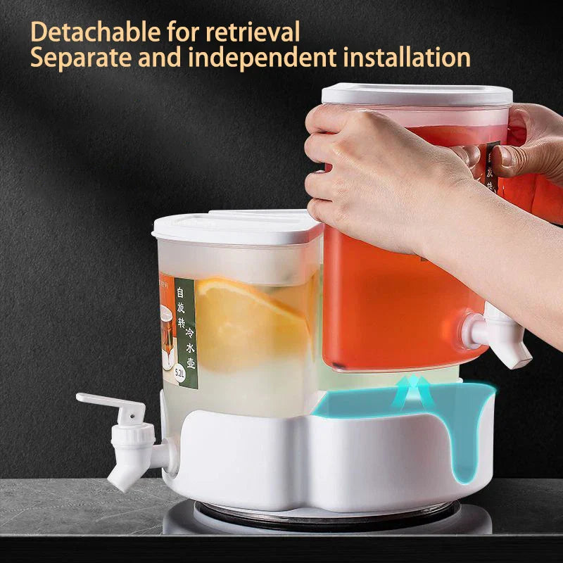 Cold Water Pitcher with Faucet & Iced Beverage Dispenser Refrigerator and Spigot - Bforbazaar