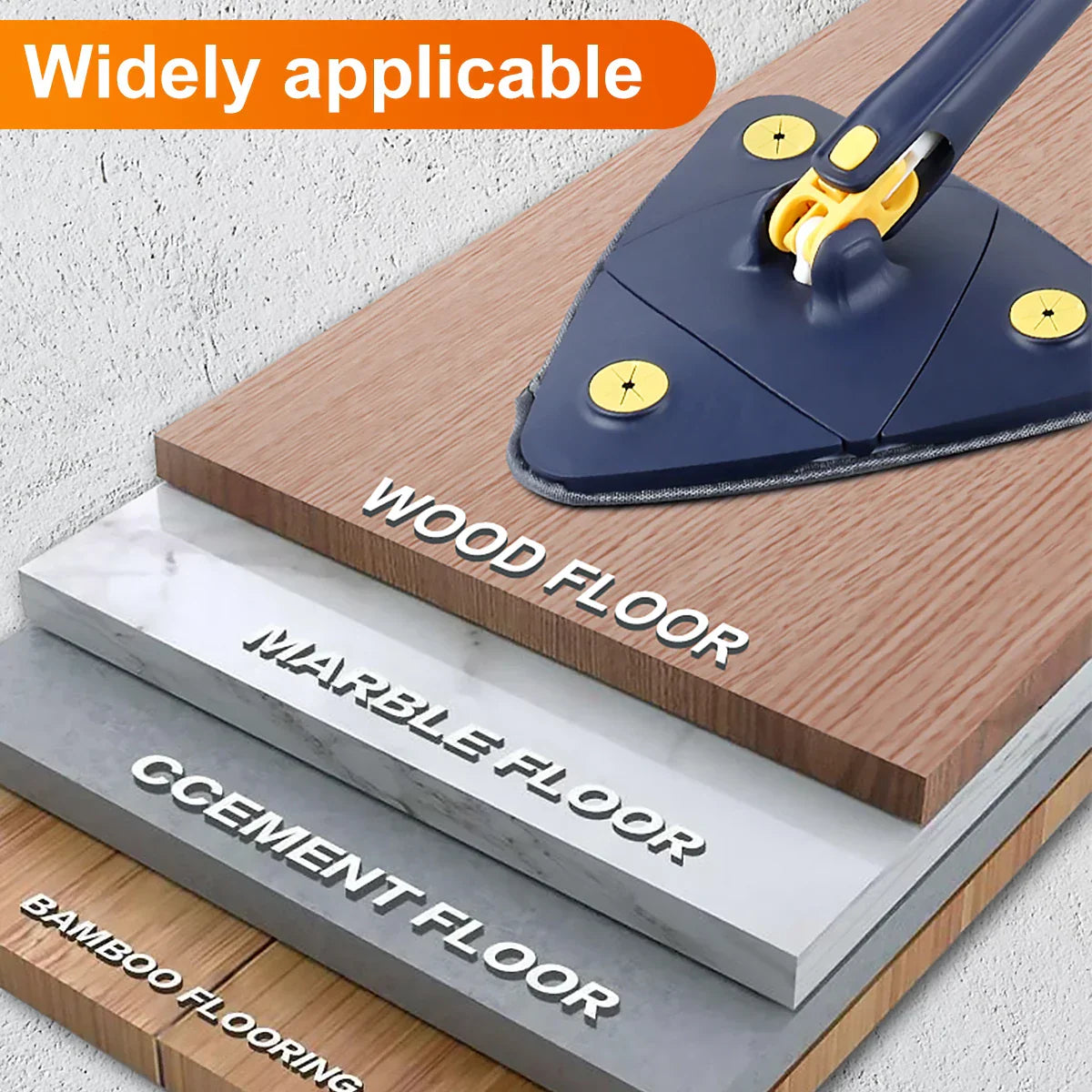360° Rotatable Self-Wringing Telescopic Triangle Mop - Bforbazaar