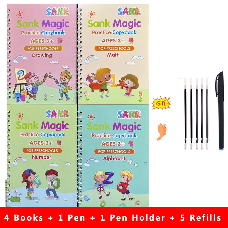 Magic Practice Writing Book With Pen For Kids Learning - Bforbazaar