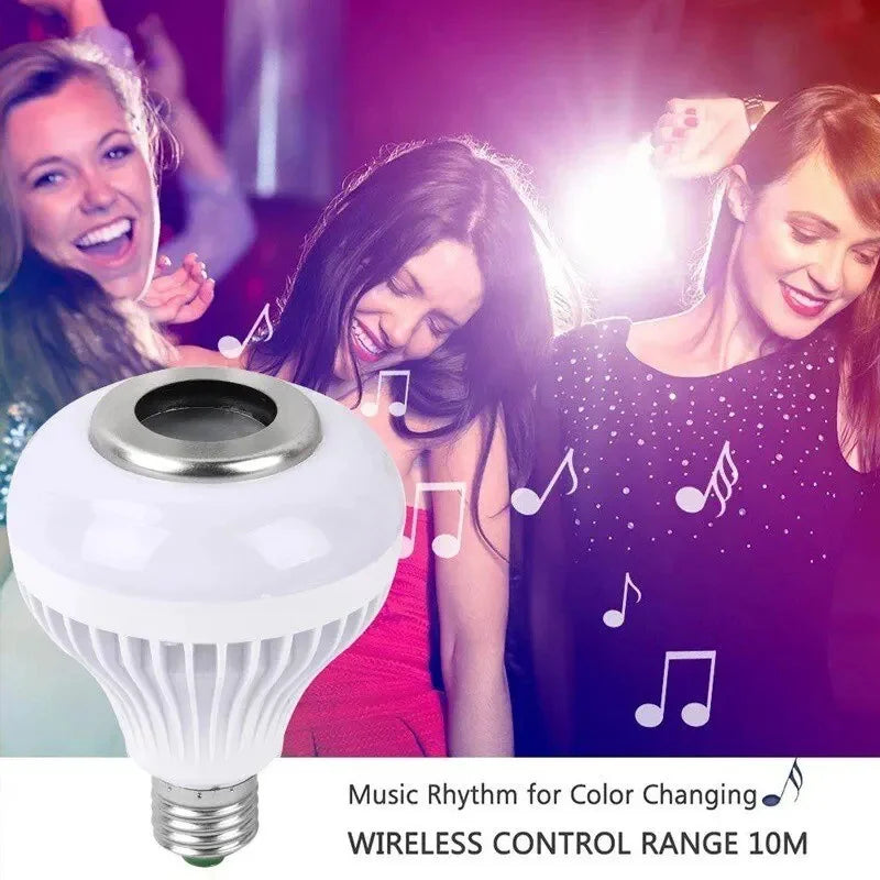 LED Stage Lighting E27 RGB Bluetooth Music Bulb with Remote Control - Bforbazaar