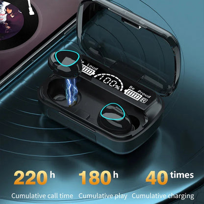 M10 Tws Wireless Earphone Bluetooth With Touch Control Led Display - Bforbazaar