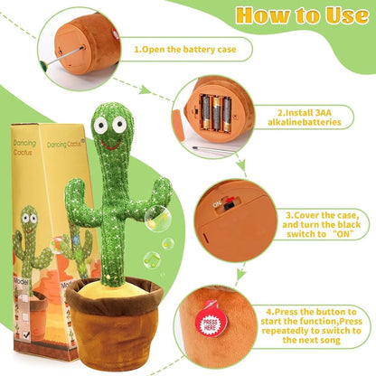Intelligent Kawaii Cactus Interactive Learning And Musical Toy For Kids - Bforbazaar