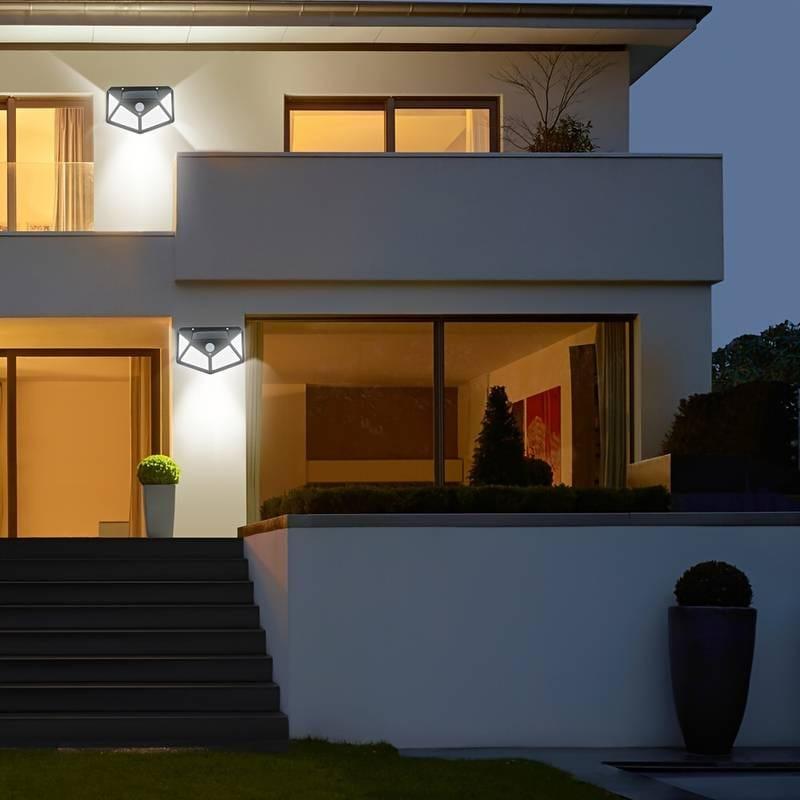 100Led Solar Wall Lamp With Pir Motion Sensor - Bforbazaar