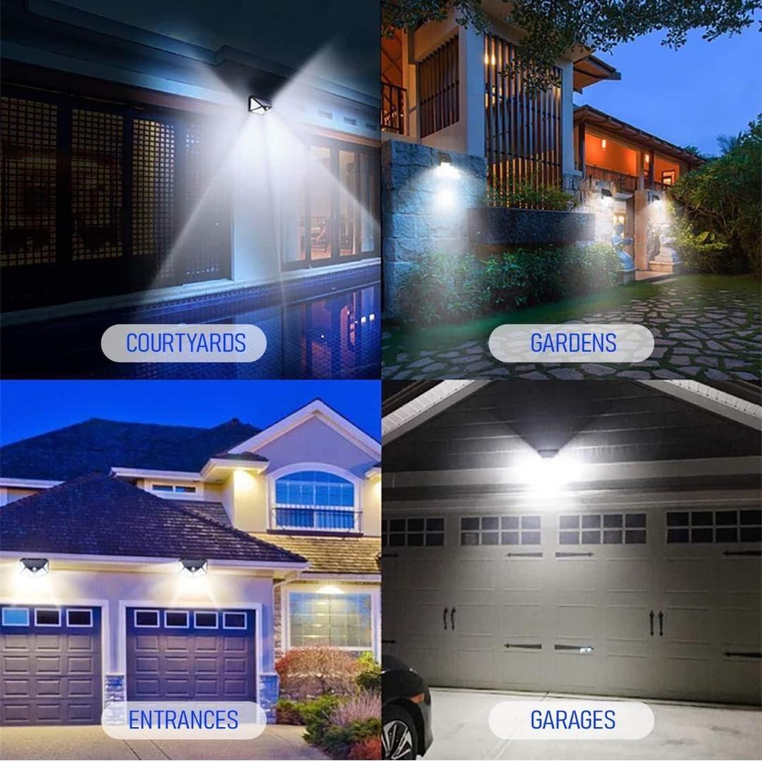 100Led Solar Wall Lamp With Pir Motion Sensor - Bforbazaar