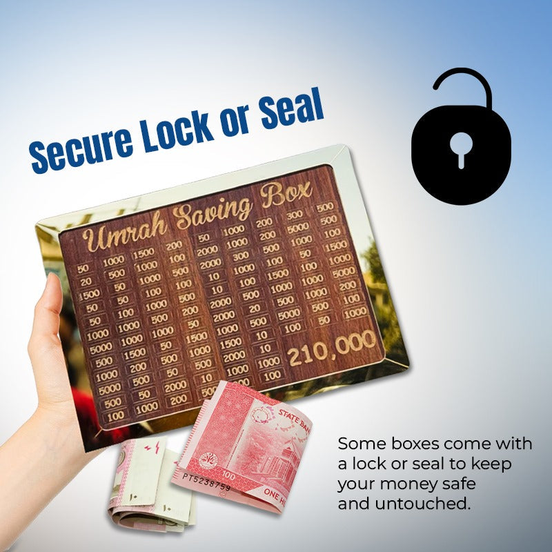 Wooden Umrah Saving Box – Start Your Spiritual Journey Today