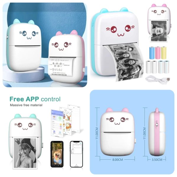Mini Portable Pocket Thermal Printer (Random Color) - Bforbazaar