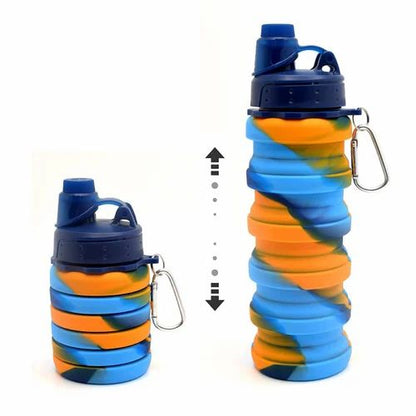 Silicone Collapsible Water Bottle – BPA-Free, Leakproof – For Gym, Travel, School & Girls