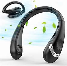 Rechargeable Neck Fan - Hands-Free Cooling With Dual Blades - Bforbazaar